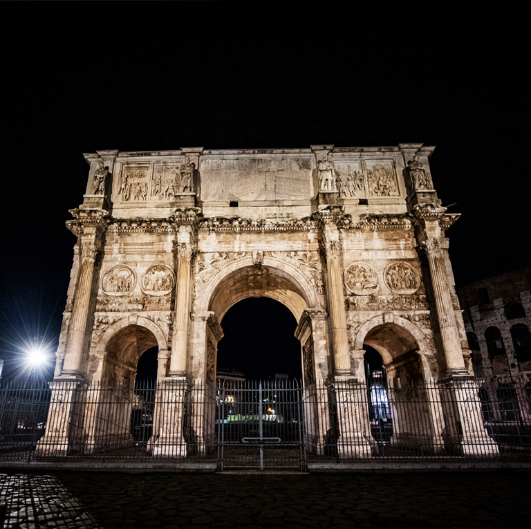 Acea, l'illuminazione artistica dell'Arco di Costantino