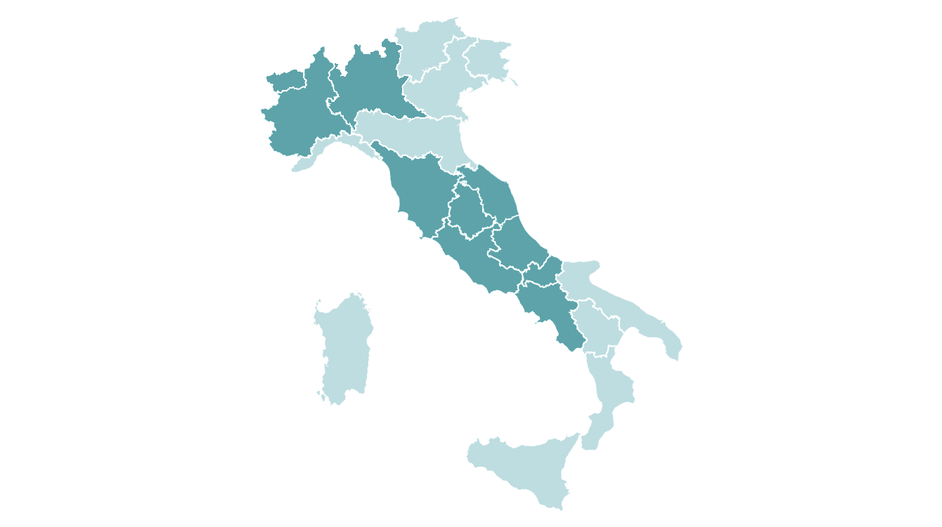 Infographic on the distribution of professionals belonging to the Acea Group in Italy