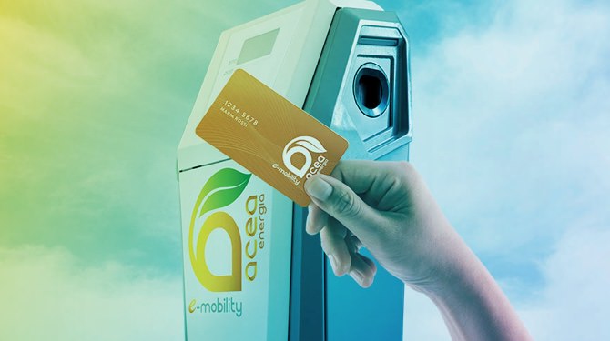 e-car charging station and sustainable mobility service charter by Acea Innovation