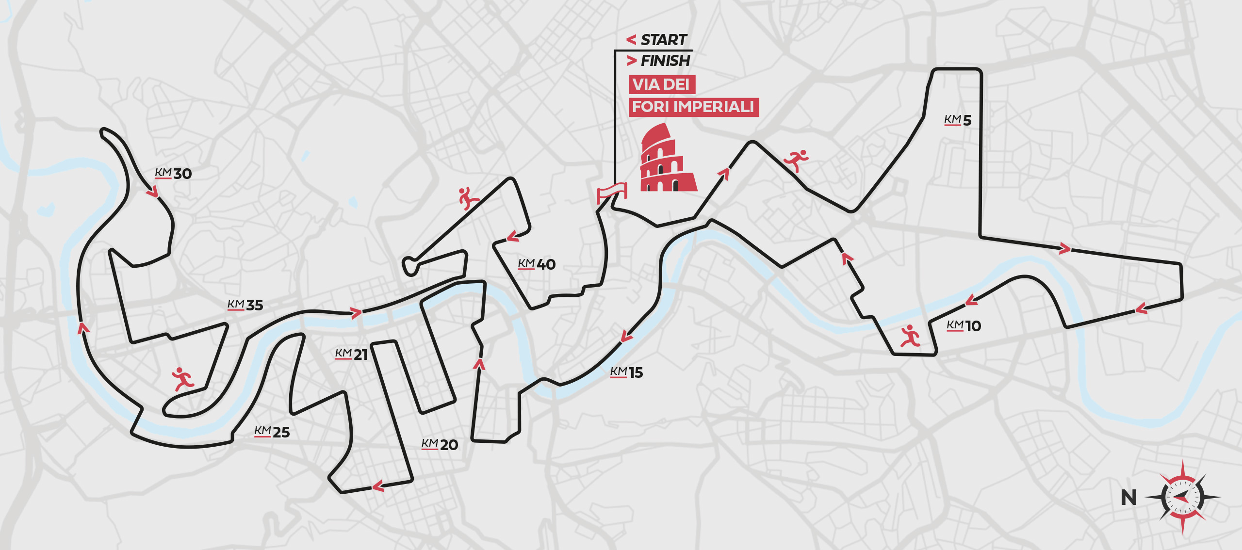 Route of the 2022 Rome Marathon