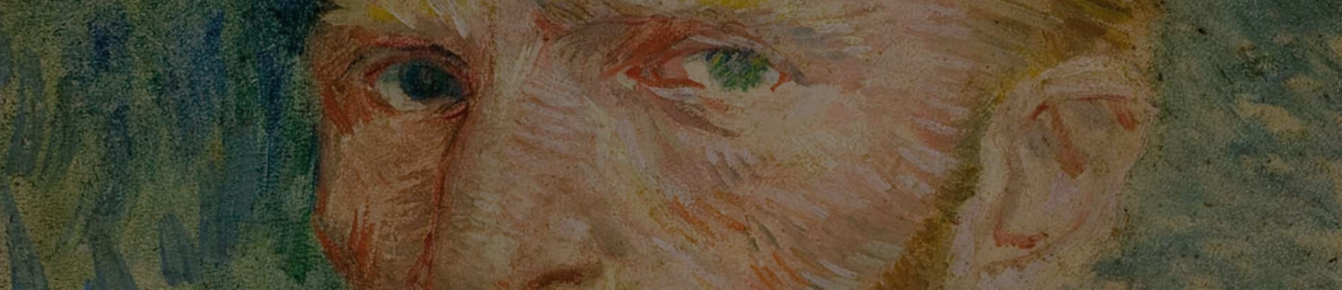 Dettaglio dell'autoritratto di Van Gogh esposto alla mostra di Roma 2022
